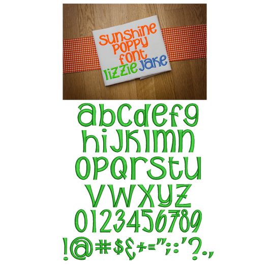 Sunshine Poppy Embroidery Font Machine Embroidery Designs by JuJu