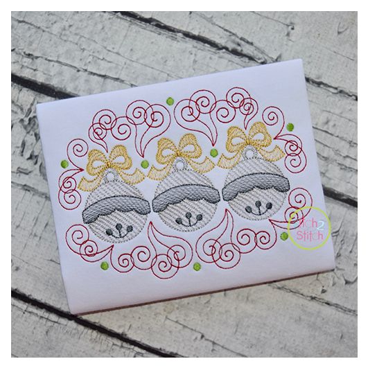 Super Swirly Jingle Bells Trio Sketch Embroidery | Machine Embroidery Designs by JuJu