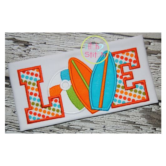 Beach Love Applique | Machine Embroidery Designs by JuJu
