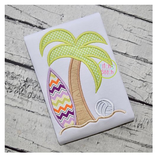 Surf Palm Applique | Machine Embroidery Designs by JuJu
