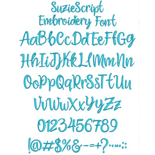 Suzie Script Embroidery Font | Machine Embroidery Designs by JuJu