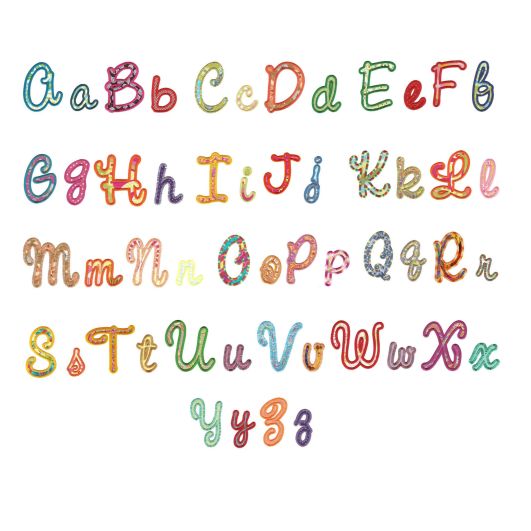 Sweet Script Alphabet Applique Machine Embroidery Designs by JuJu 