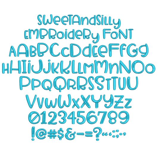 Sweet And Silly Embroidery Font | Machine Embroidery Designs by JuJu