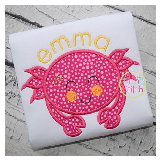 Sweet Crab Applique | Machine Embroidery Designs by JuJu