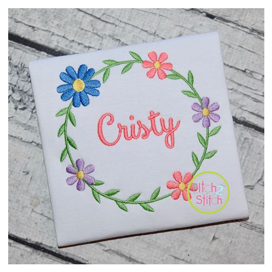 Sweet Floral Frame 1 Embroidery Design | Machine Embroidery Designs by JuJu