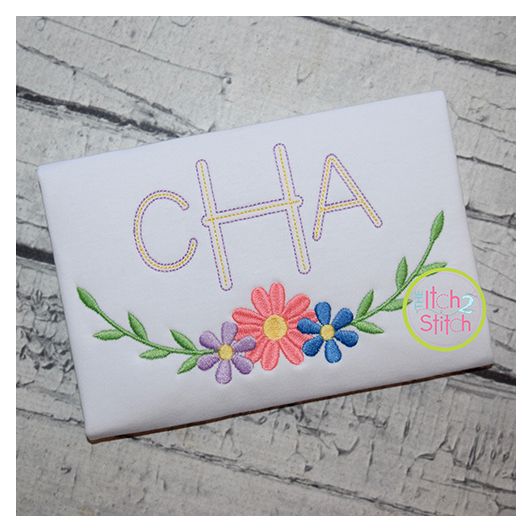 Sweet Floral Swag Embroidery Design | Machine Embroidery Designs by JuJu