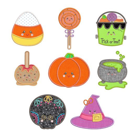 Sweet Halloween Applique Machine Embroidery Designs By JuJu