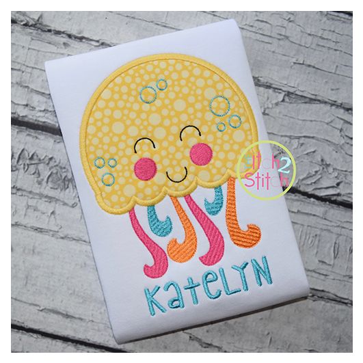 Sweet Jellyfish Applique | Machine Embroidery Designs by JuJu