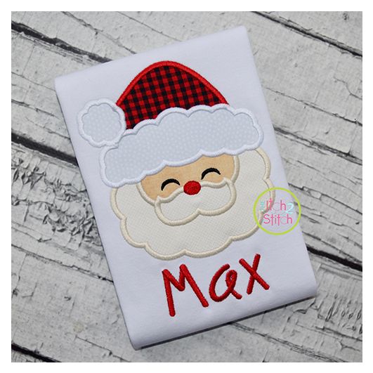 Sweet Santa Face Applique | Machine Embroidery Designs by JuJu
