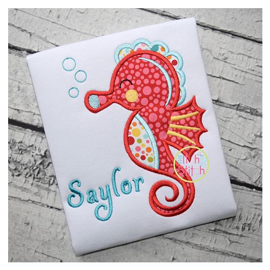 Sweet Seahorse Applique | Machine Embroidery Designs by JuJu