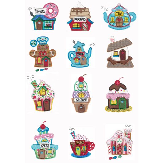 Sweet Shoppes Applique Machine Embroidery Designs by JuJu 