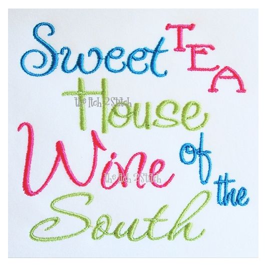 Sweet Tea House Wine | Machine Embroidery Designs by JuJu