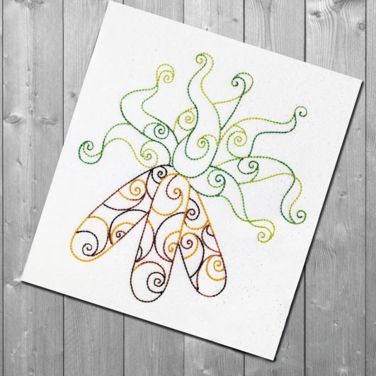 Swirl Corn Bean Stitch Embroidery Design