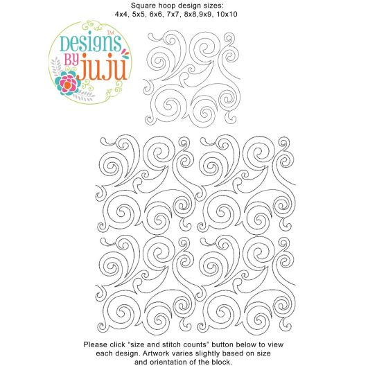 Swirls 1 End-to-End Quilting | Machine Embroidery Designs by JuJu