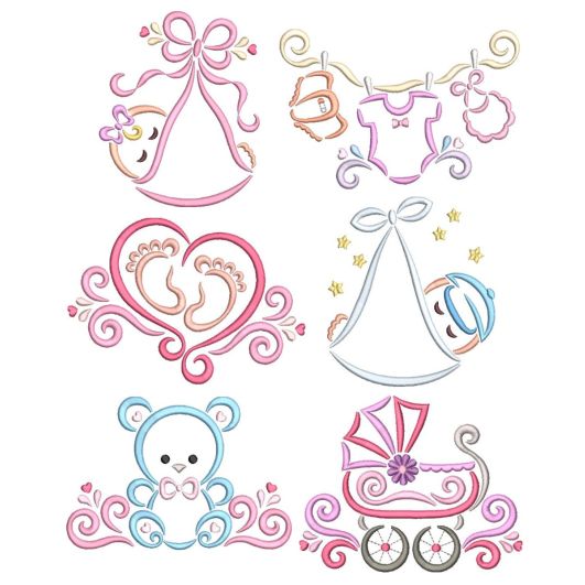 Swirly Baby Machine Embroidery Designs by JuJu
