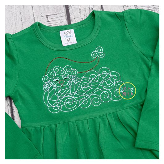 Swirly Beard Santa Bean Stitch Embroidery | Machine Embroidery Designs by JuJu
