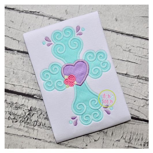 Swirly Cross Applique | Machine Embroidery Designs by JuJu