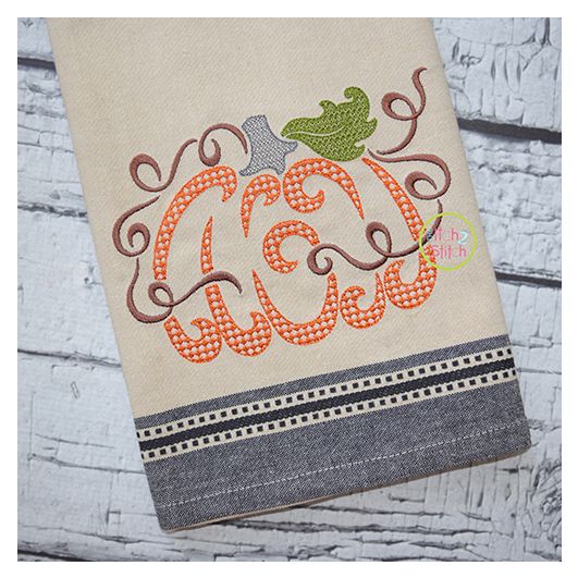 Swirly Pumpkin Motif Embroidery | Machine Embroidery Designs by JuJu