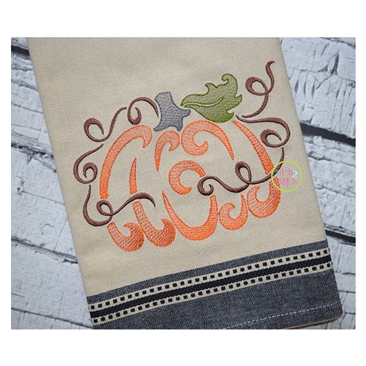 Swirly Pumpkin Sketch Embroidery | Machine Embroidery Designs by JuJu