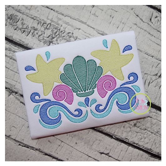Swirly Seashells Sketch Embroidery | Machine Embroidery Designs by JuJu