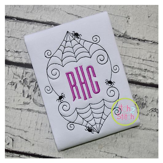 Swirly Spiderweb Frame Embroidery | Machine Embroidery Designs by JuJu