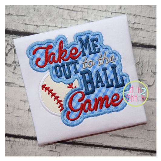 Take Me Out to the Ball Game Applique | Machine Embroidery Designs by JuJu