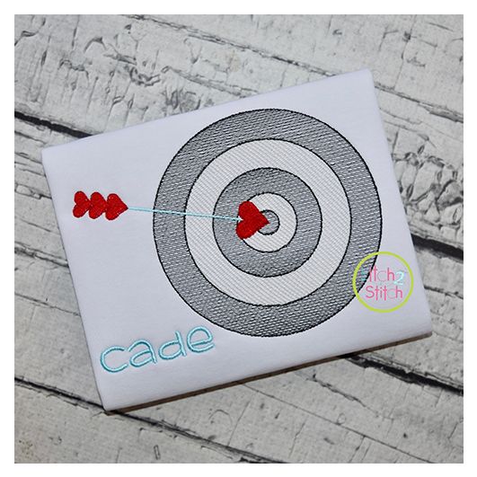 Target with Heart Arrow Sketch Embroidery | Machine Embroidery Designs by JuJu