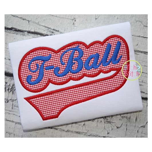 T-Ball Sport Tail Applique | Machine Embroidery Designs by JuJu