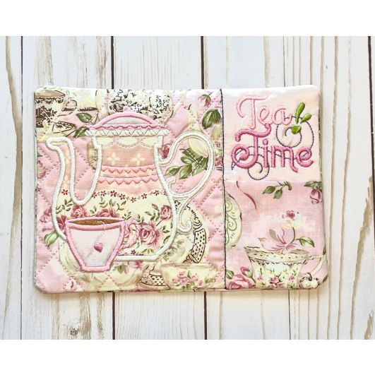 ITH Tea Time Mug Rug | Machine Embroidery Designs by JuJu
