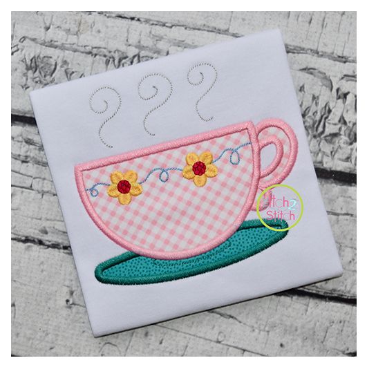 Teacup Applique | Machine Embroidery Designs by JuJu