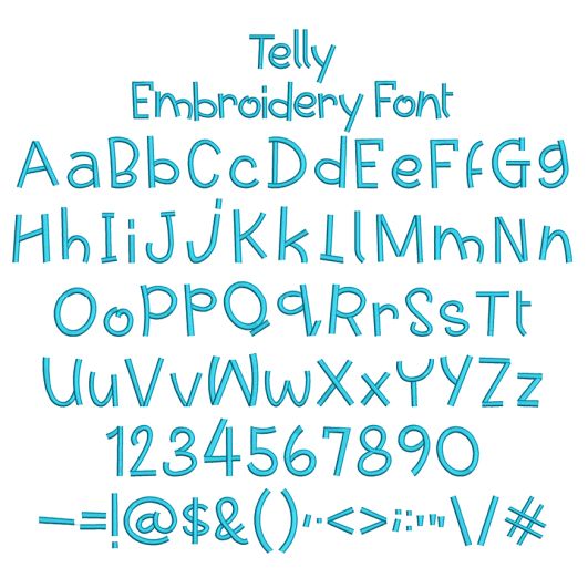 Telly Embroidery Font | Machine Embroidery Designs by JuJu