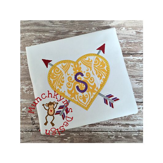 Tennis Ball Heart | Machine Embroidery Designs by JuJu