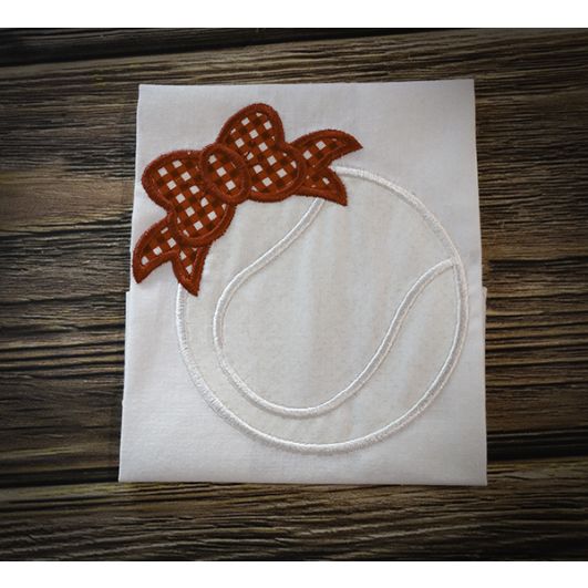 Tennis Ball Bow | Machine Embroidery Designs by JuJu