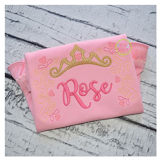 Tiara Princess Frame Embroidery | Machine Embroidery Designs by JuJu
