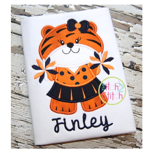 Tiger Cheer Applique | Machine Embroidery Designs by JuJu