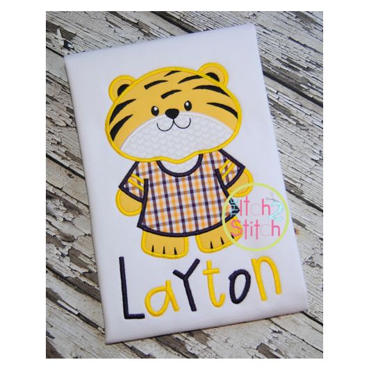 Tiger Jersey Applique | Machine Embroidery Designs by JuJu