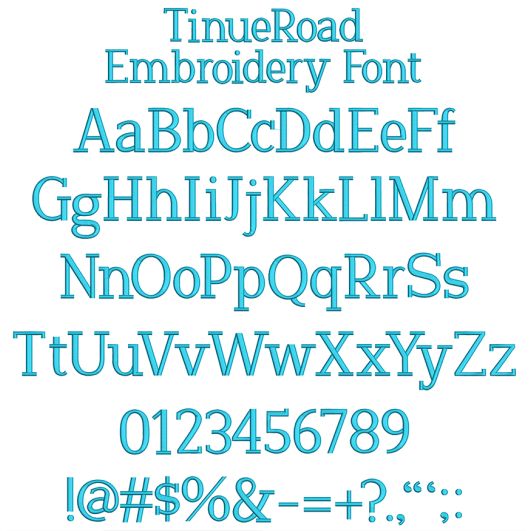 Tinue Road Embroidery Font | Machine Embroidery Designs by JuJu