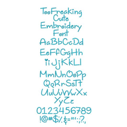 Too Freaking Cute Embroidery Font Machine Embroidery Designs by JuJu