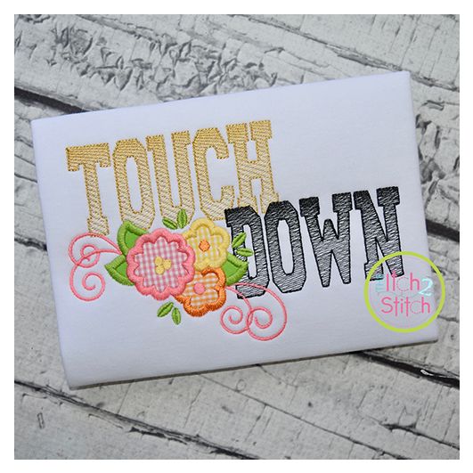 Touchdown Flowers Applique | Machine Embroidery Designs by JuJu