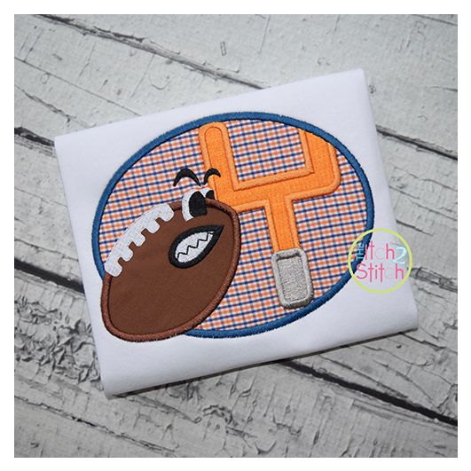 Tough Football Goal Post Applique | Machine Embroidery Designs by JuJu