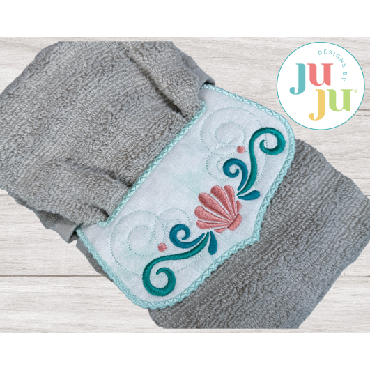 ITH Seashell Wrap Around Towel Topper | Machine Embroidery Designs by JuJu