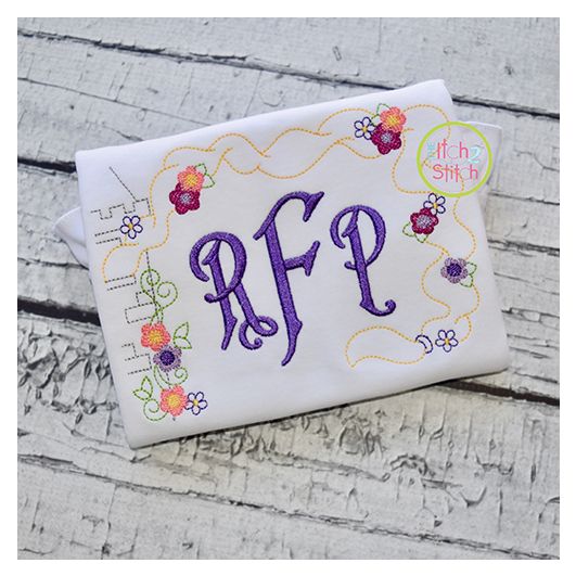 Tower Princess Frame Embroidery | Machine Embroidery Designs by JuJu