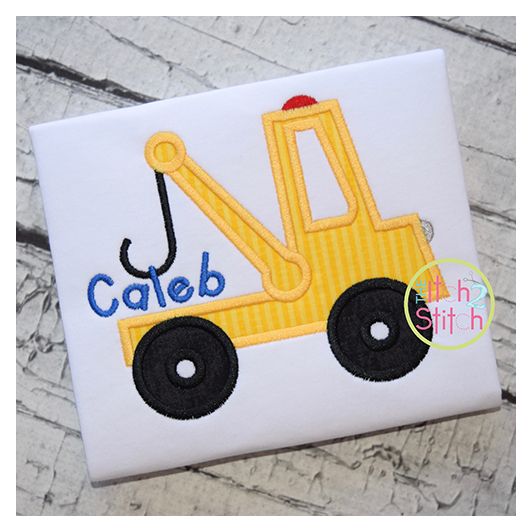 Tow Truck Applique | Machine Embroidery Designs by JuJu