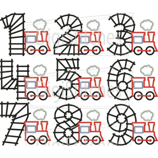 Train Track Birthday Numbers Applique