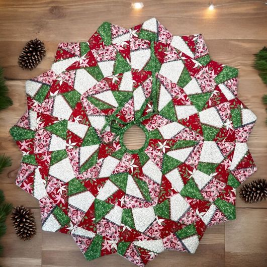ITH Crazy Patch Tree Skirt | Machine Embroidery Designs by JuJu