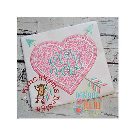 Tribal Heart Arrow | Machine Embroidery Designs by JuJu