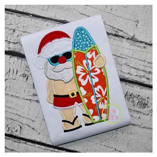 Tropical Santa Applique | Machine Embroidery Designs by JuJu