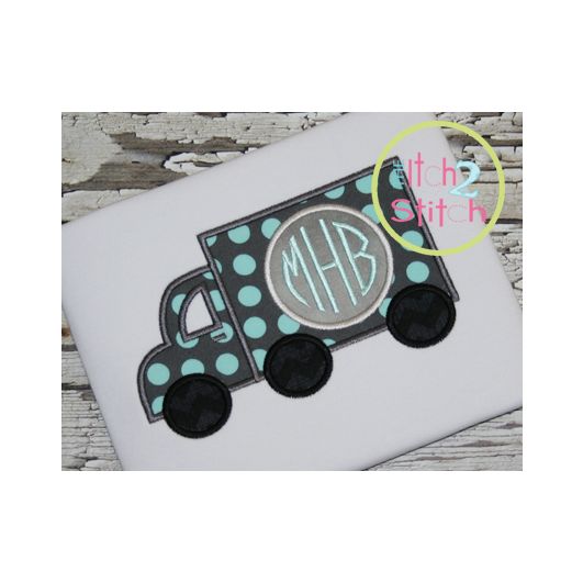 Truck Monogram Applique | Machine Embroidery Designs by JuJu