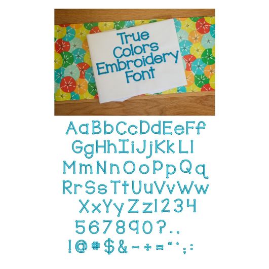                                 True Colors Embroidery Font Machine Embroidery Designs by JuJu
                            