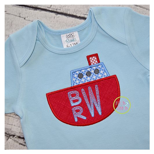 Tugboat Applique | Machine Embroidery Designs by JuJu